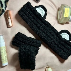 Handmade Homemade Crochet Spa headband + hand wraps